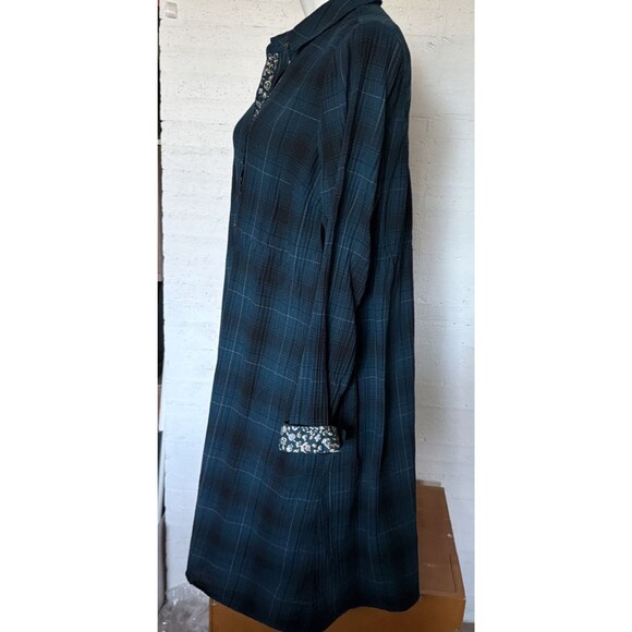 Fishermancore Dark Academia Preppy J. Jill Plaid Shirt Dress Tartan Pockets L - Picture 6 of 10